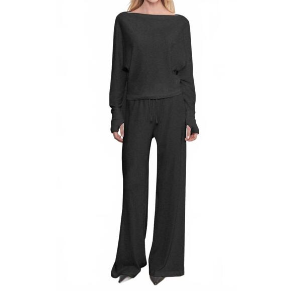 NEW ENZA COSTA cashmere dolman top in charcoal